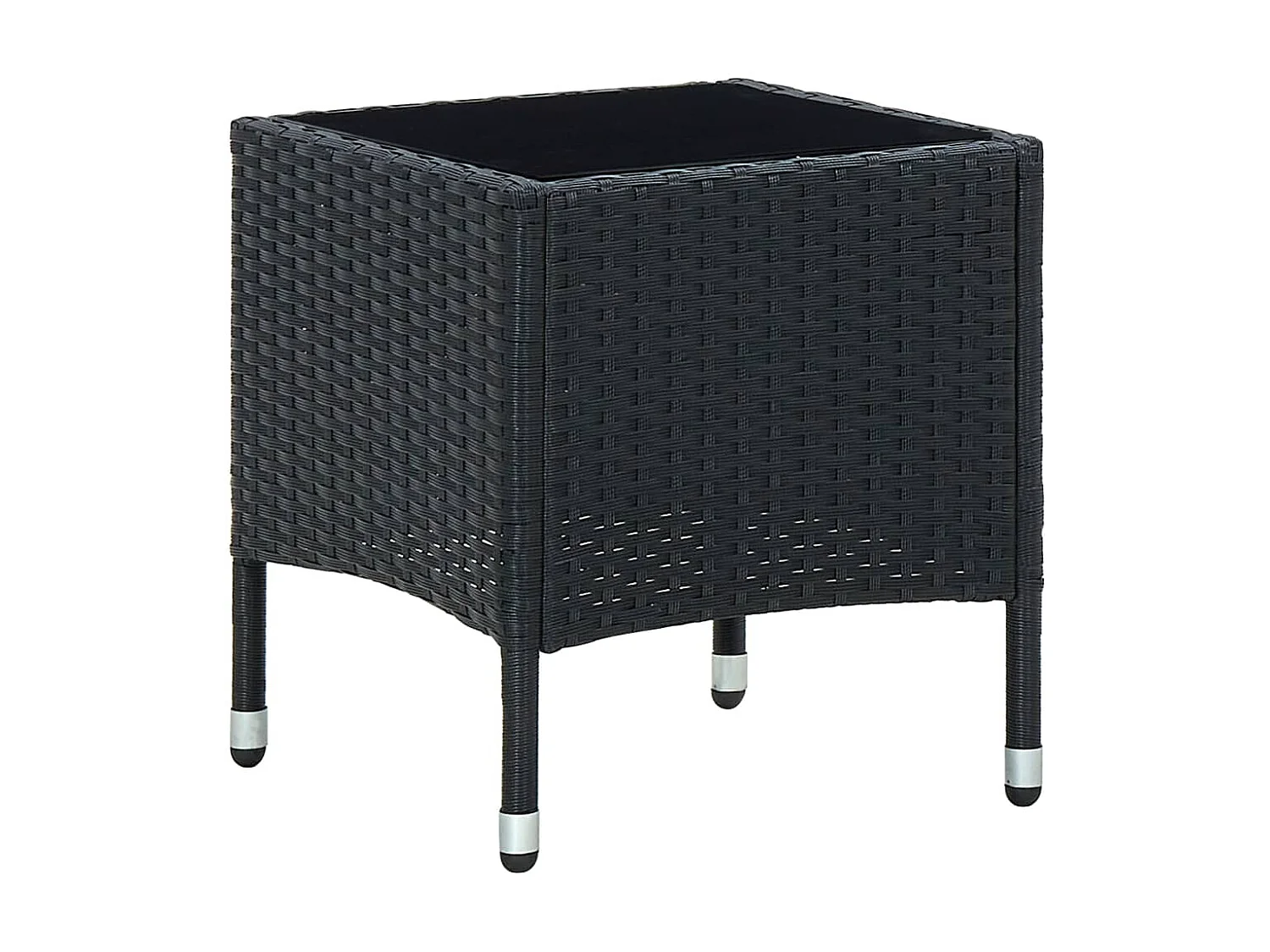 Tuintafel 40x40x45 cm poly rattan zwart