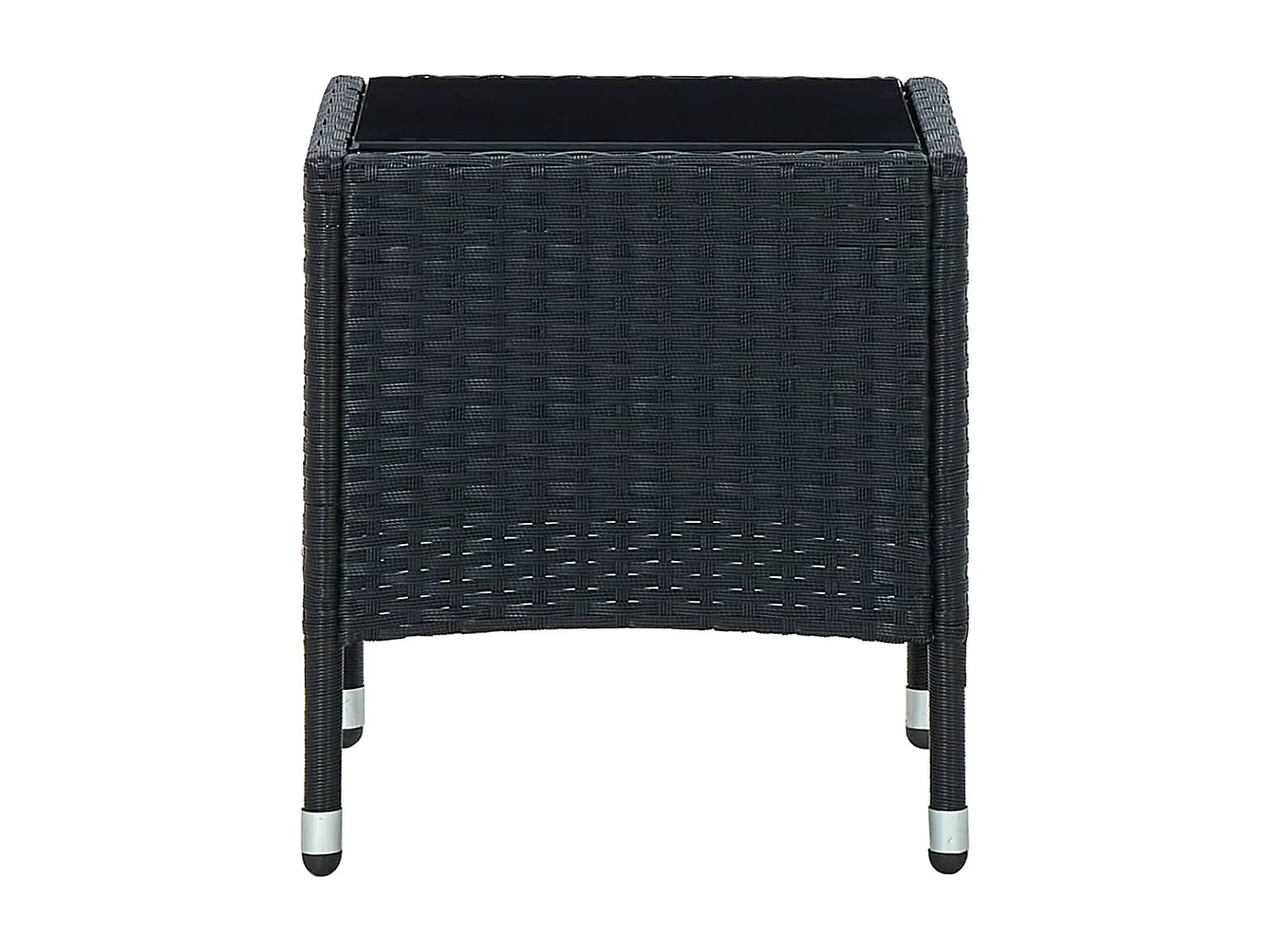 Tuintafel 40x40x45 cm poly rattan zwart
