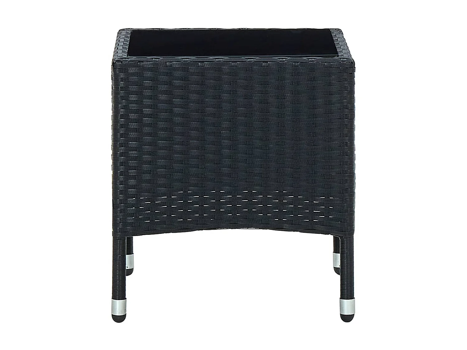Tuintafel 40x40x45 cm poly rattan zwart