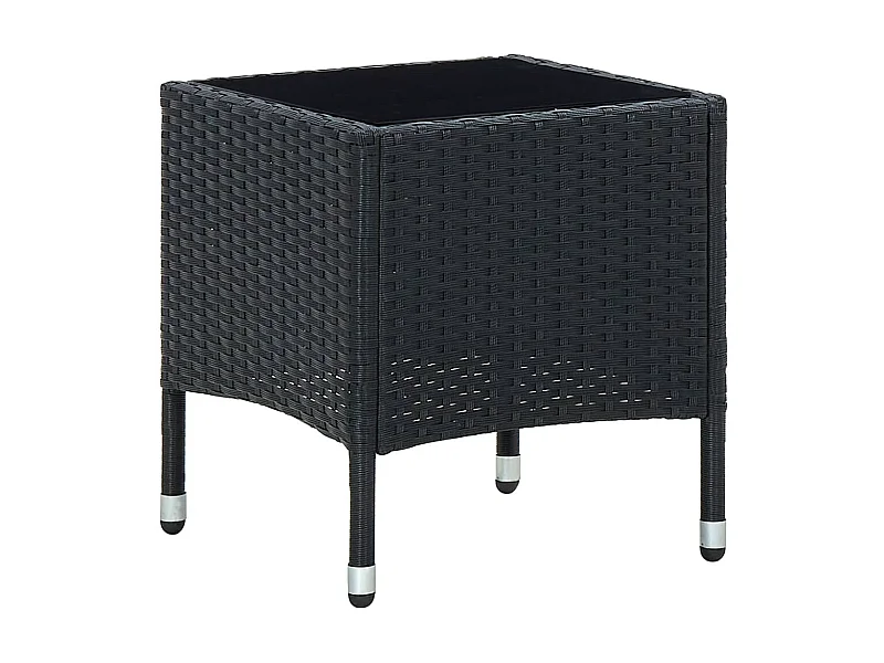 Table de jardin Noir 40x40x45 Résine tressée