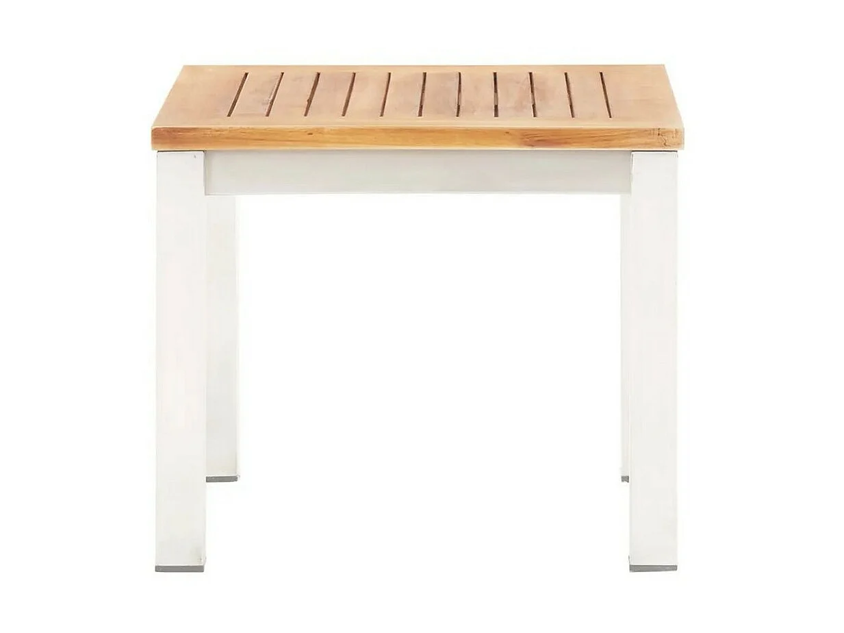 Table d'appoint de jardin acacia massif clair et métal Piriz