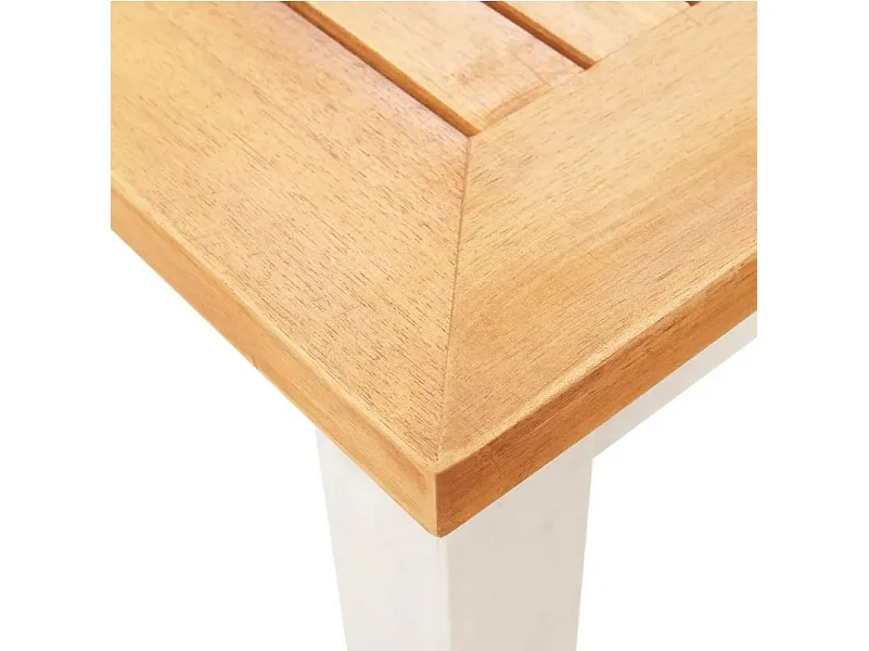 Table d'appoint de jardin acacia massif clair et métal Piriz