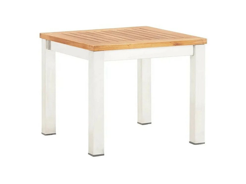 Table d'appoint de jardin acacia massif clair et métal Piriz