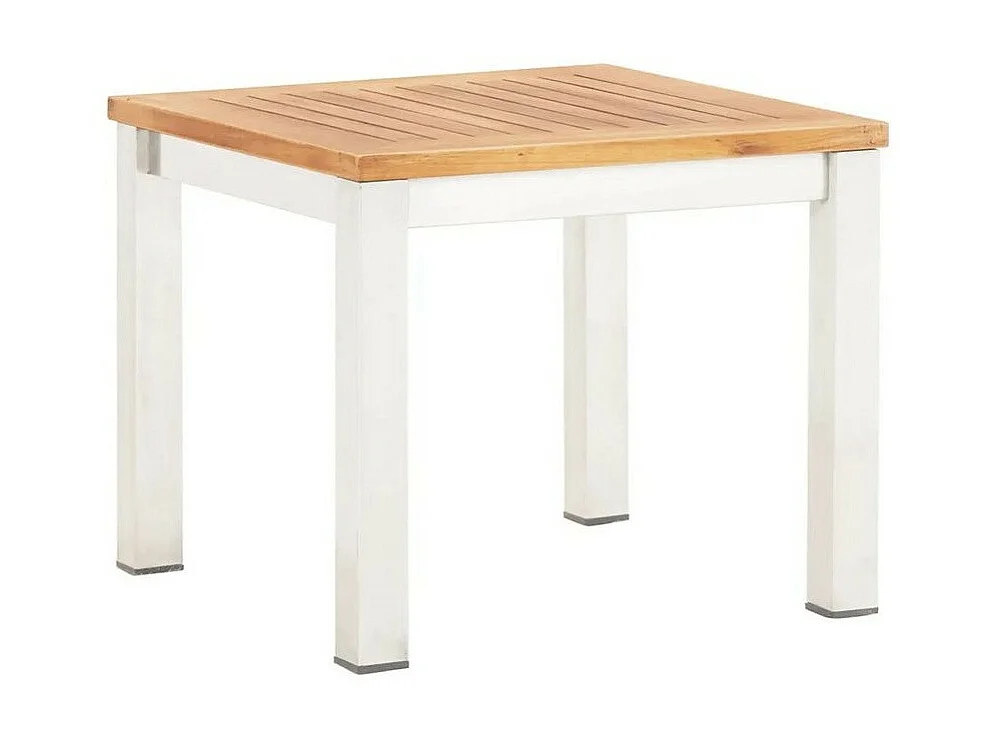 Table d'appoint de jardin acacia massif clair et métal Piriz
