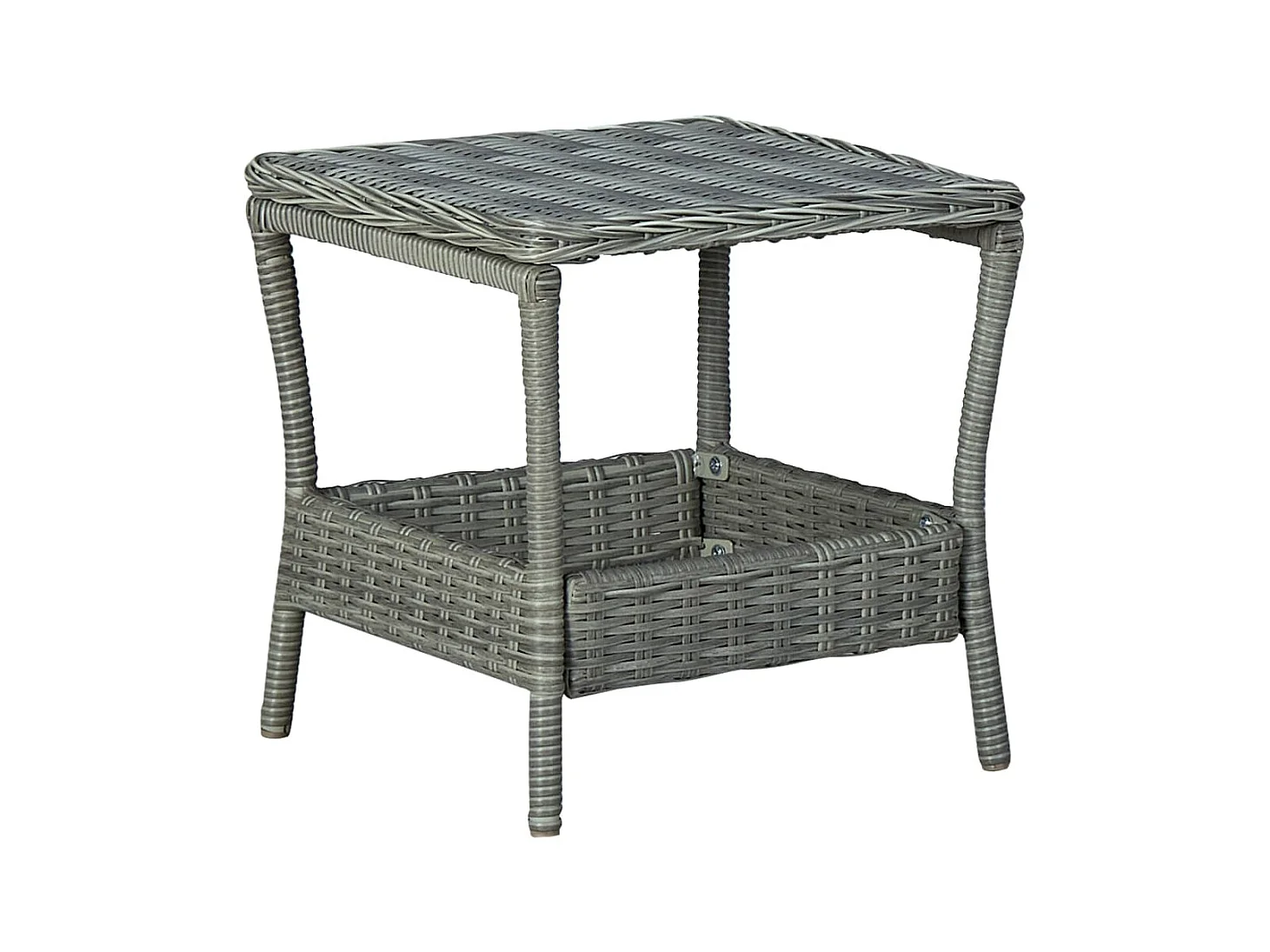 Tuintafel 45x45x46,5 cm poly rattan lichtgrijs