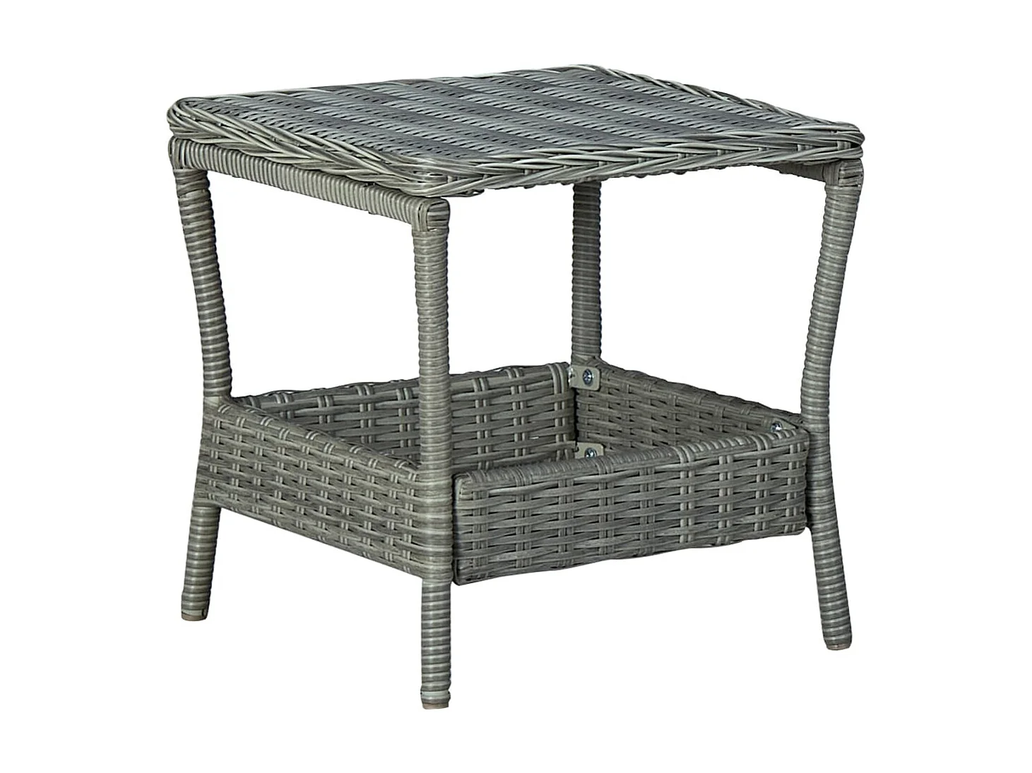 Tuintafel 45x45x46,5 cm poly rattan lichtgrijs