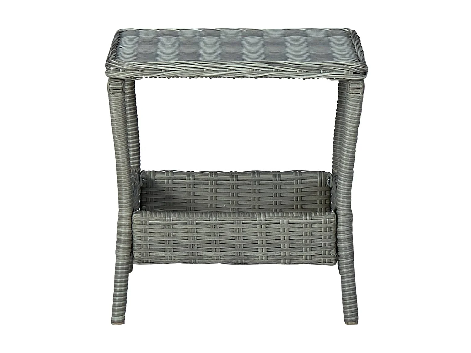 Tuintafel 45x45x46,5 cm poly rattan lichtgrijs