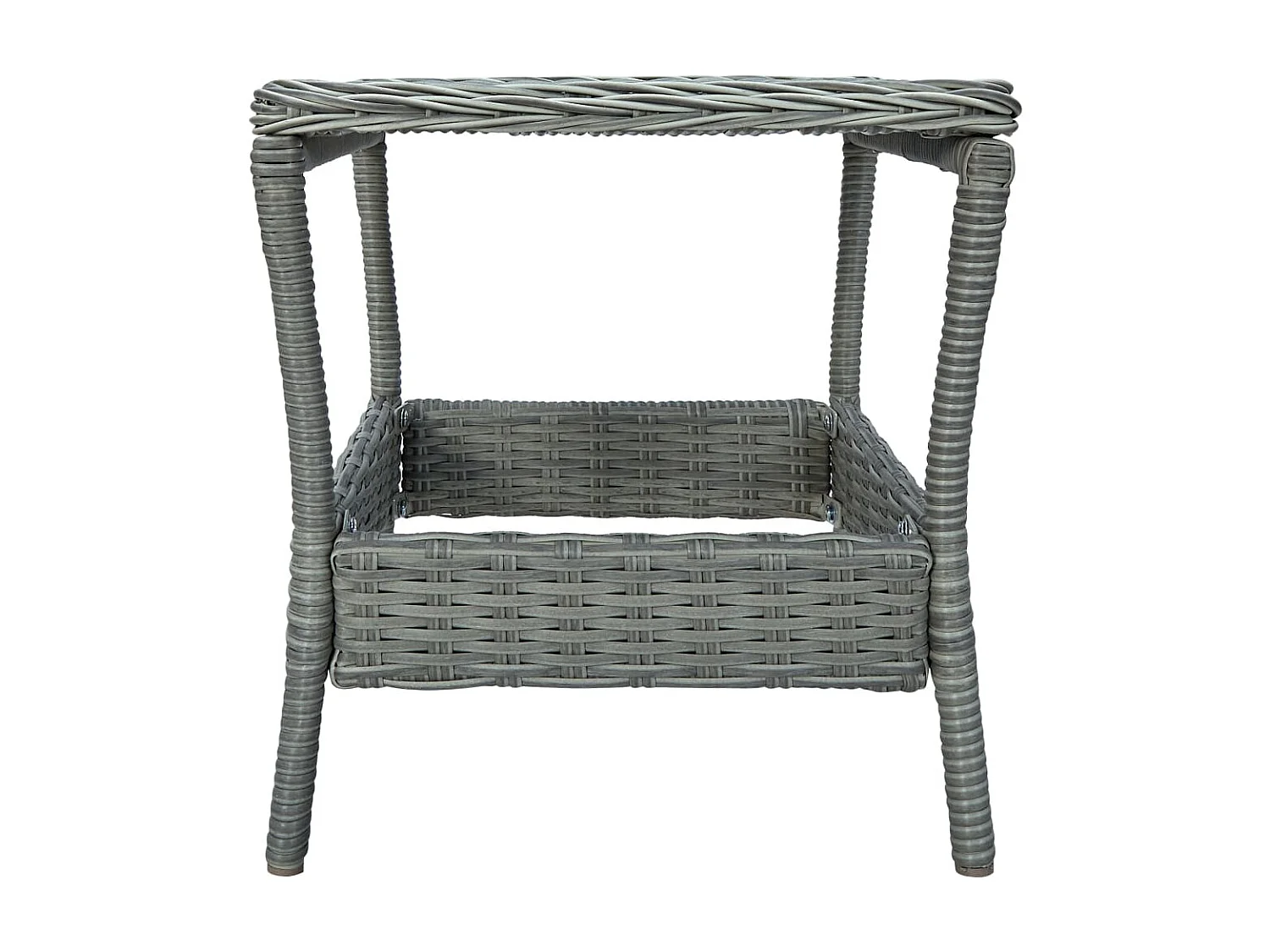 Tuintafel 45x45x46,5 cm poly rattan lichtgrijs