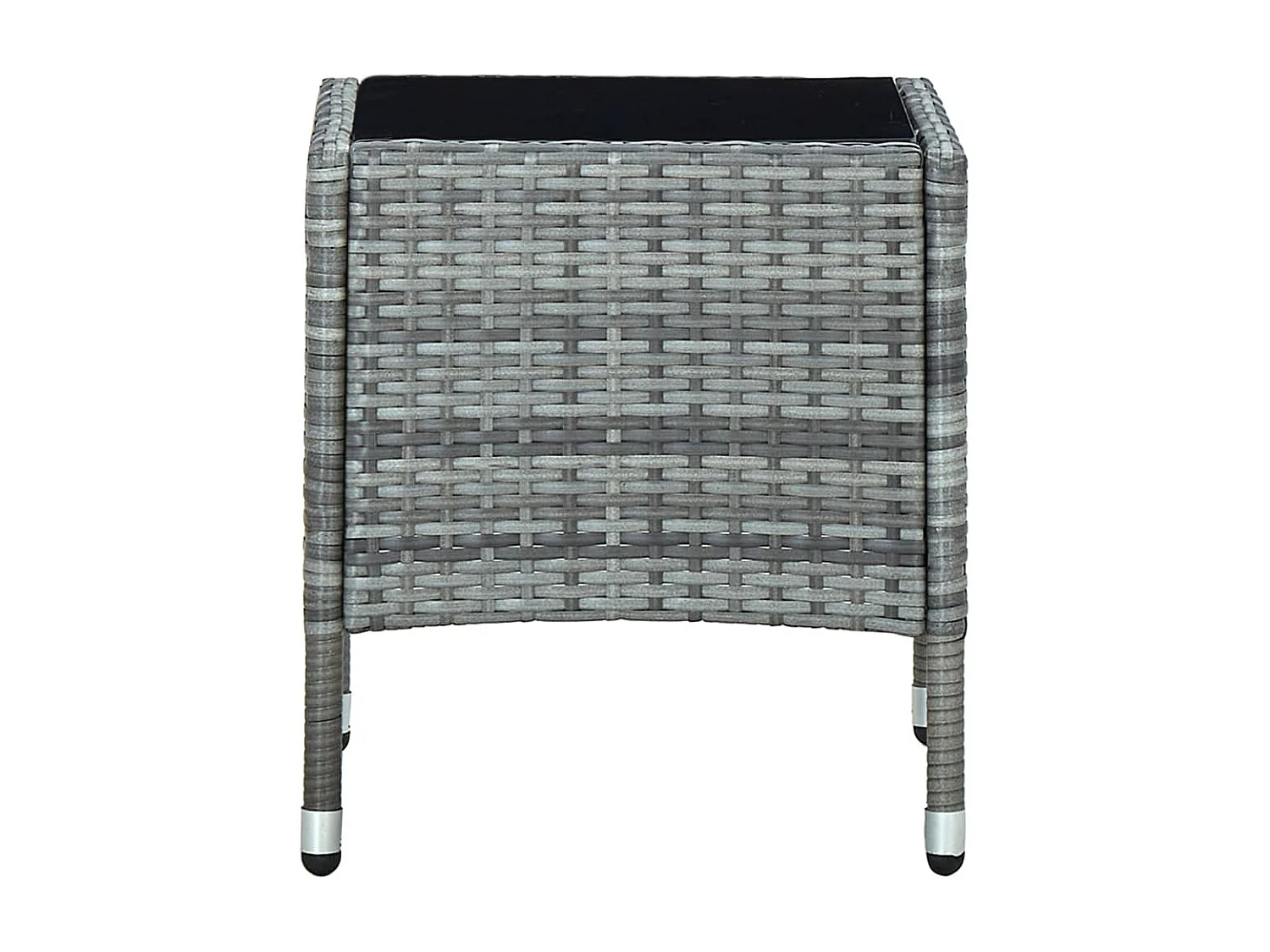 Table de jardin Gris 40x40x45 Résine tressée