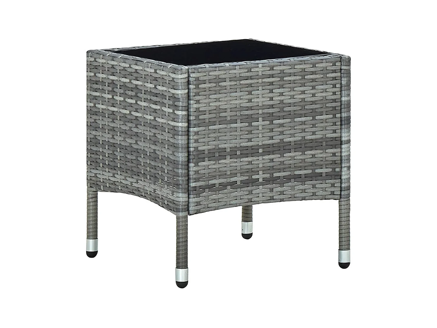 Table de jardin Gris 40x40x45 Résine tressée