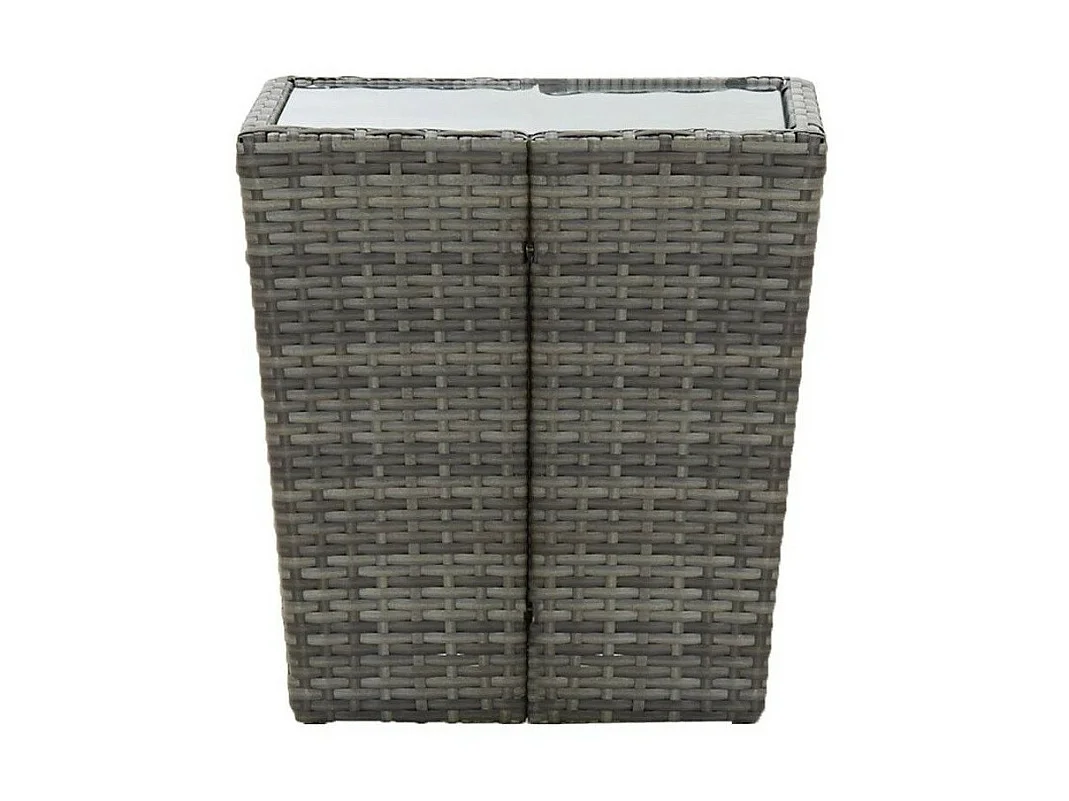 Table d'appoint de jardin carrée verre et résine grise Jaade