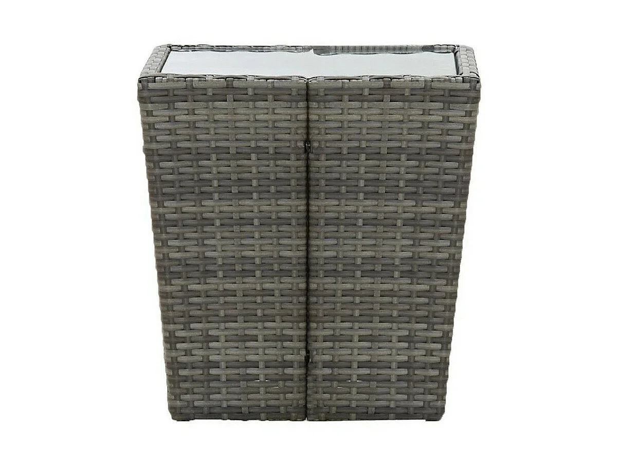 Table d'appoint de jardin carrée verre et résine grise Jaade