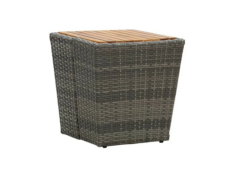 Table d'appoint de jardin carrée acacia et résine grise Jaade