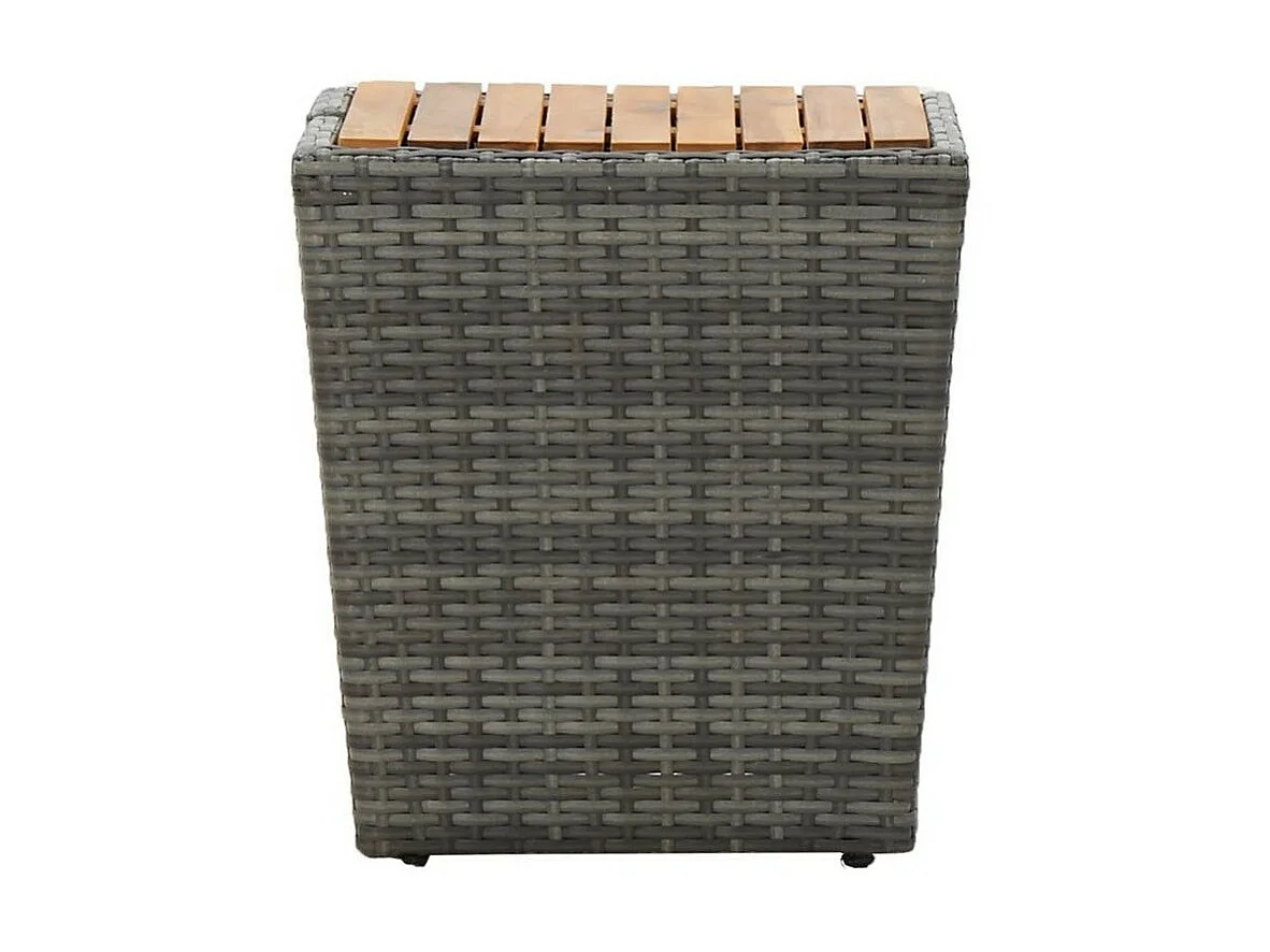 Table d'appoint de jardin carrée acacia et résine grise Jaade