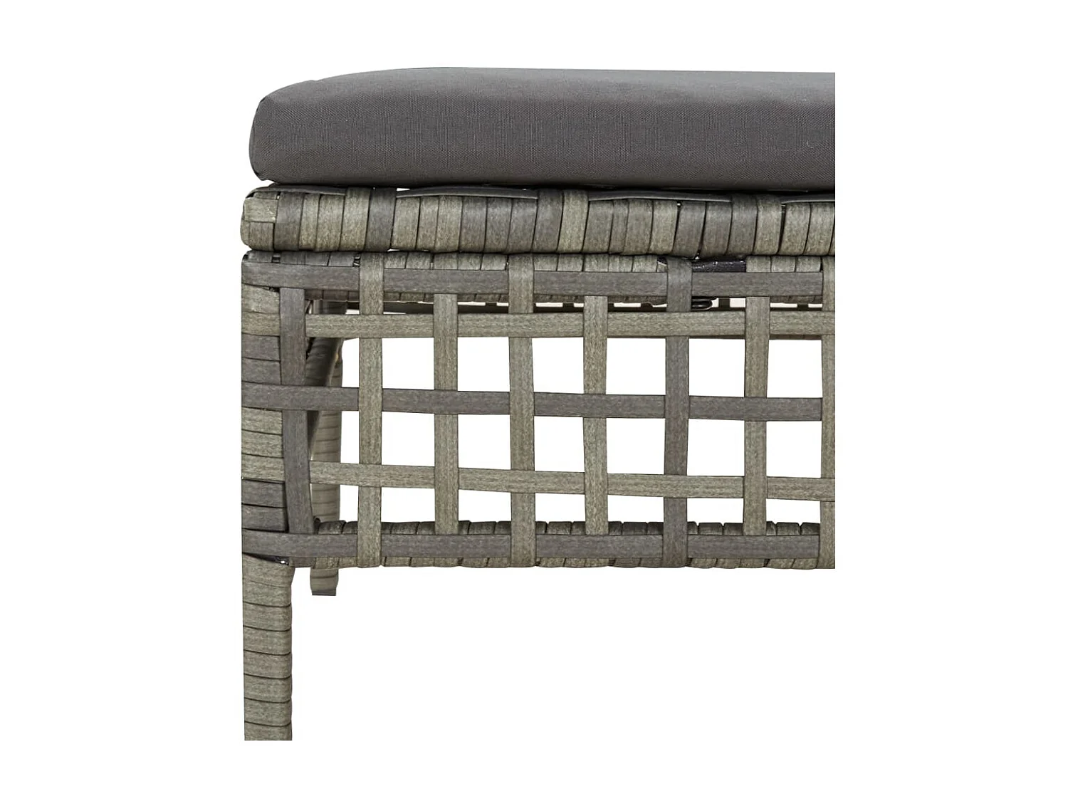 Tabouret de jardin avec coussin gris résine tressée