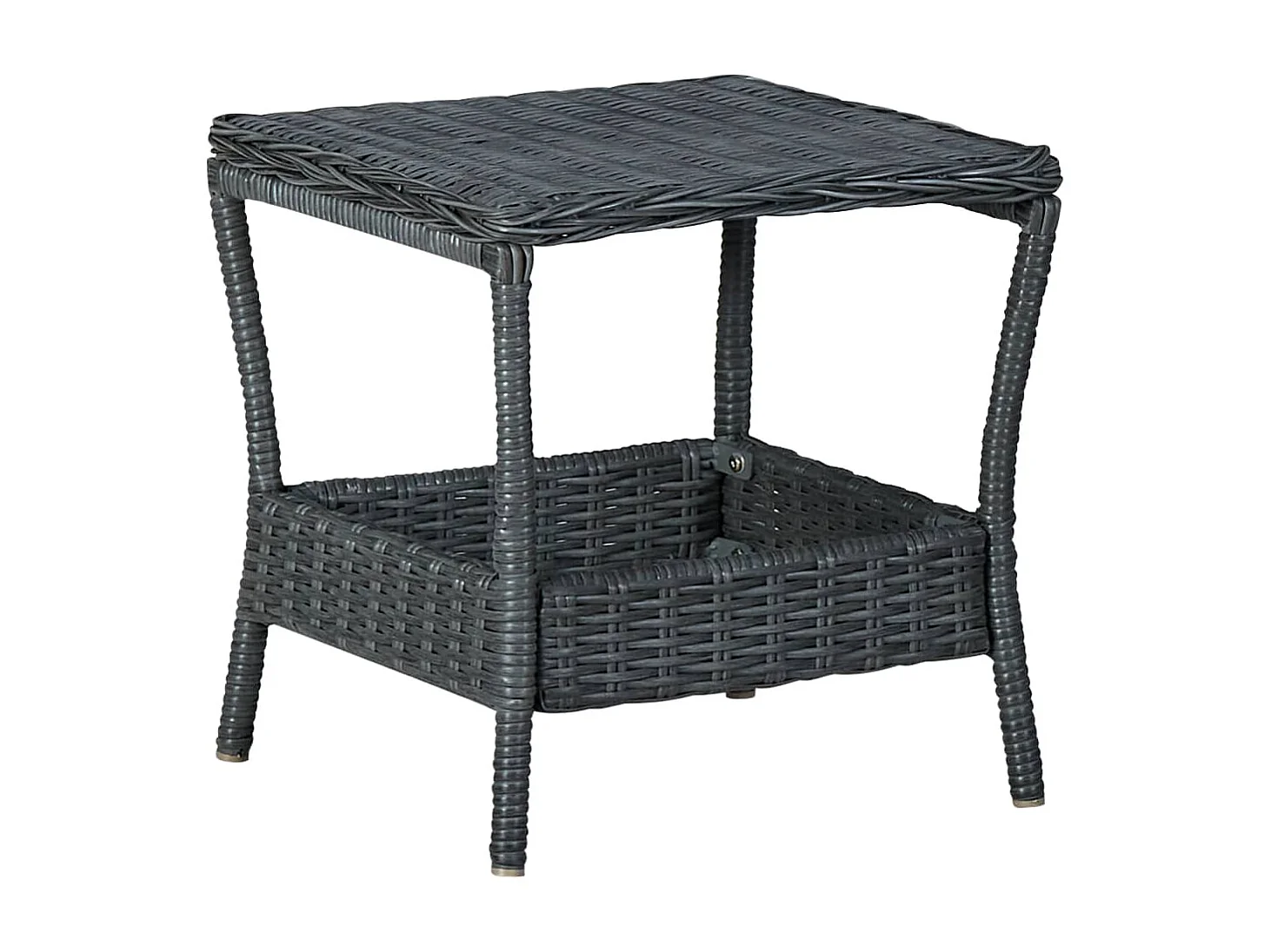 Table de jardin Gris foncé 45x45x46,5 Résine tressée
