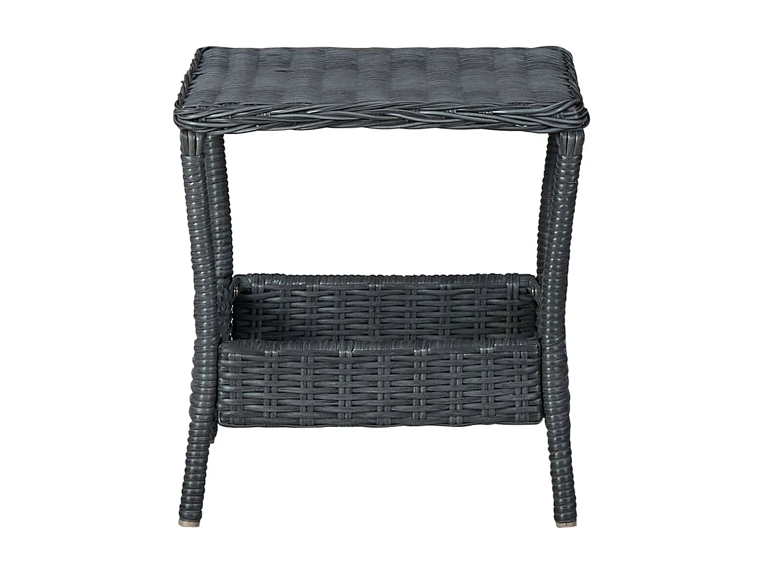 Table de jardin Gris foncé 45x45x46,5 Résine tressée