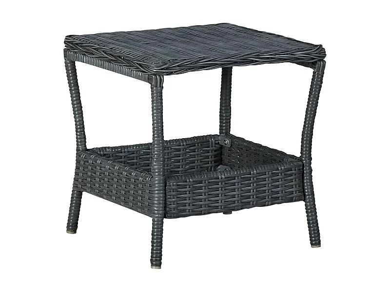Table de jardin Gris foncé 45x45x46,5 Résine tressée