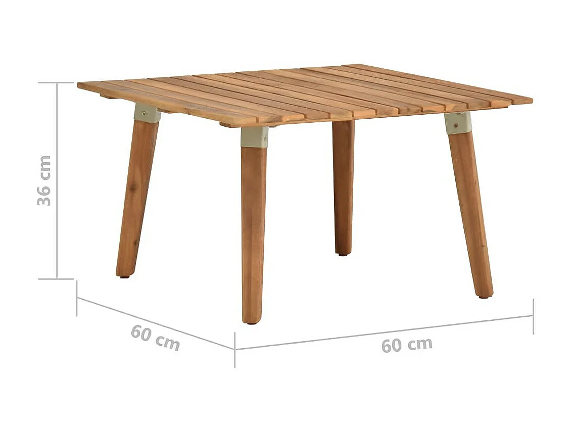 Table basse de jardin 60x60x36 Bois solide d'acacia