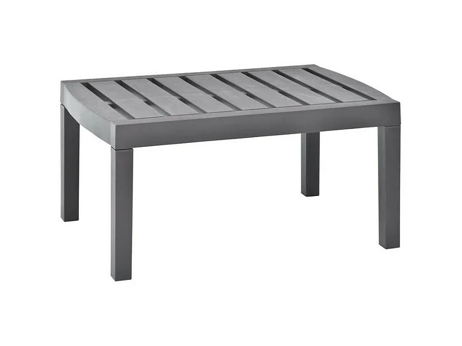 Table basse de jardin plastique marron Leeco