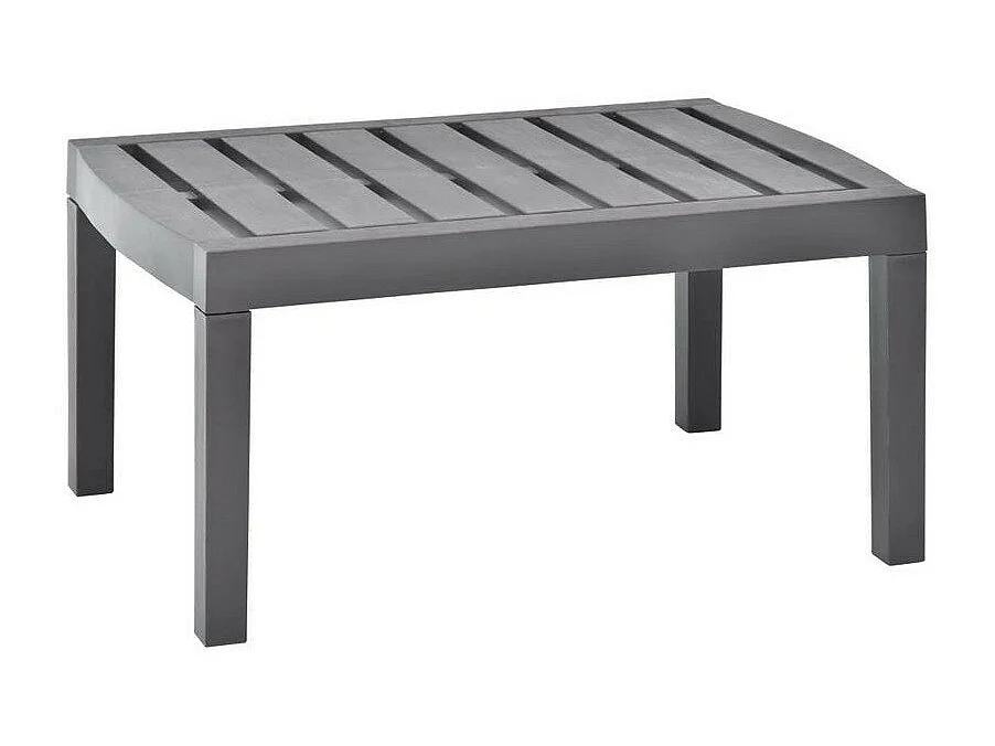 Table basse de jardin plastique marron Leeco