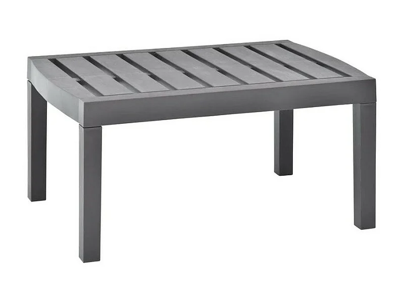 Table basse de jardin plastique marron Leeco