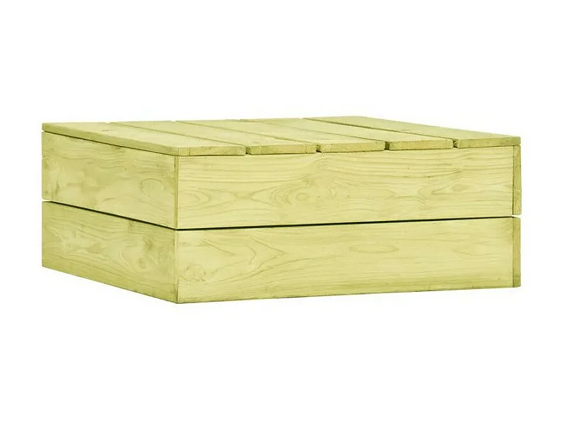 Table basse de jardin pin massif imprégné vert Vralee