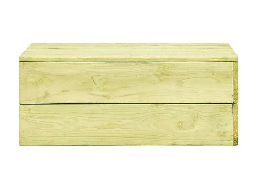 Table basse de jardin pin massif imprégné vert Vralee