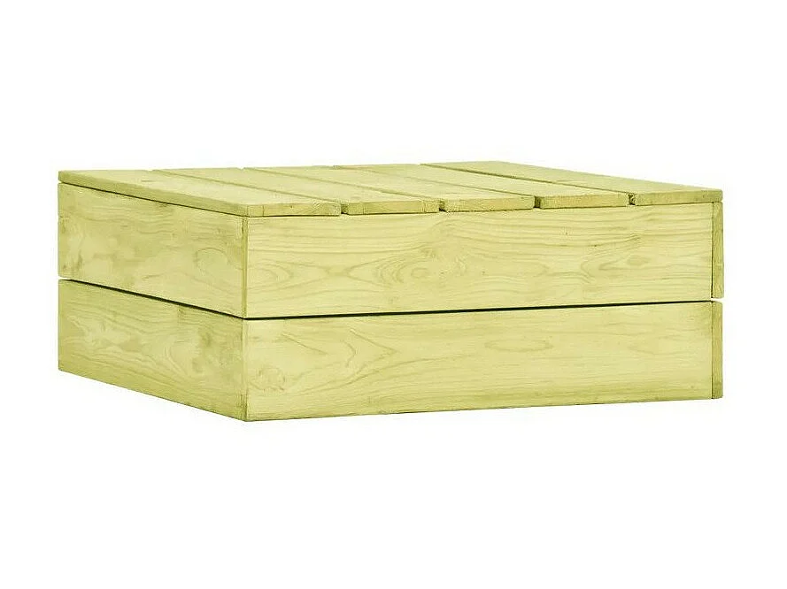 Table basse de jardin pin massif imprégné vert Vralee