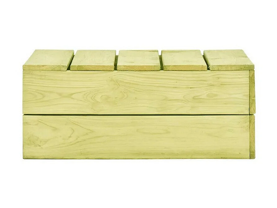 Table basse de jardin pin massif imprégné vert Vralee