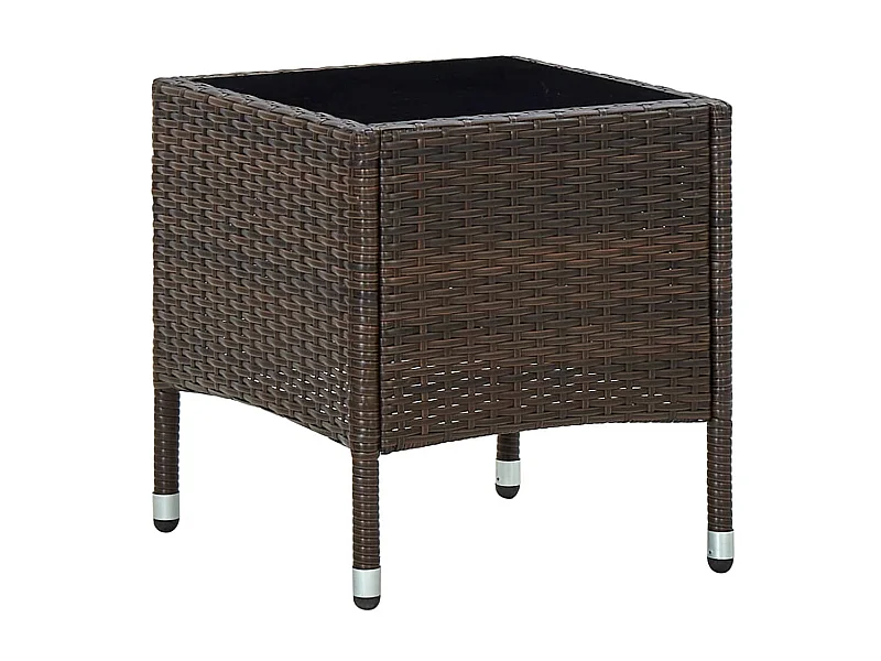 Table de jardin Marron 40x40x45 Résine tressée