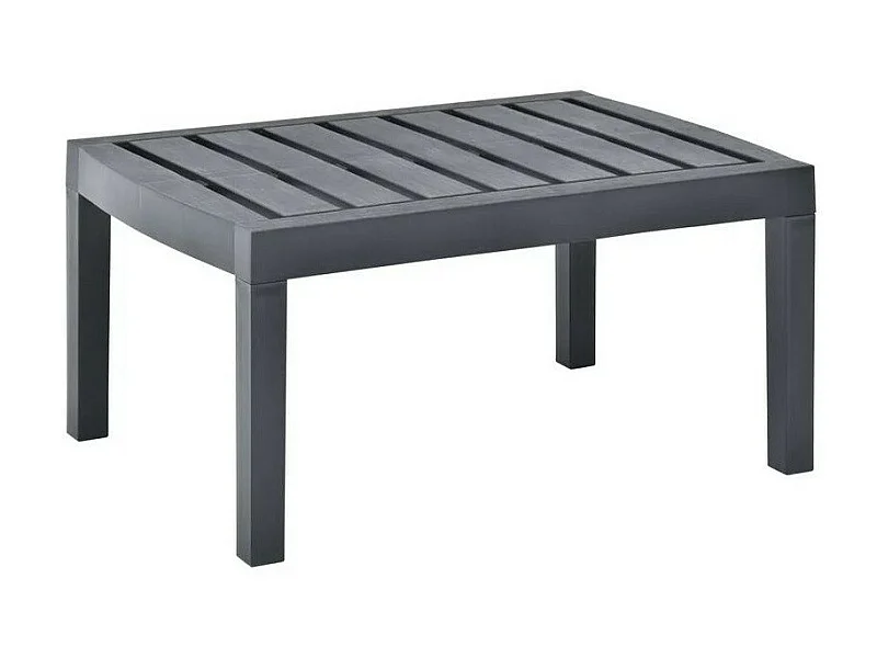 Table basse de jardin plastique anthracite Leeco