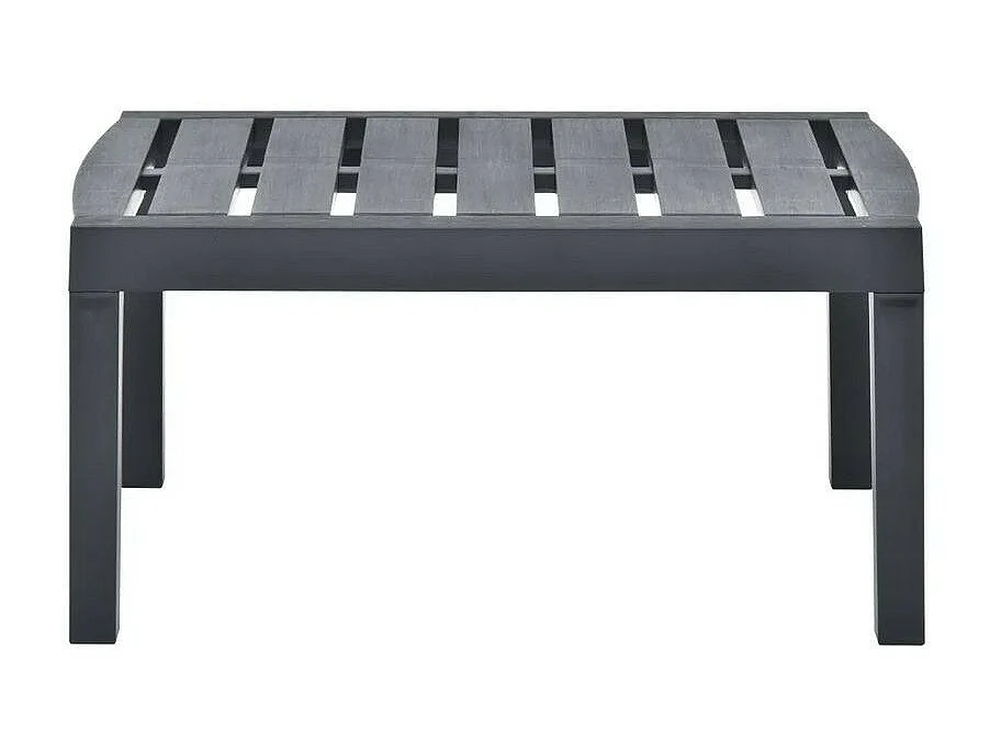 Table basse de jardin plastique anthracite Leeco