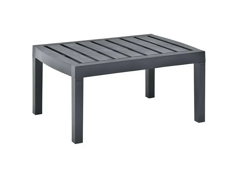 Table basse de jardin plastique anthracite Leeco