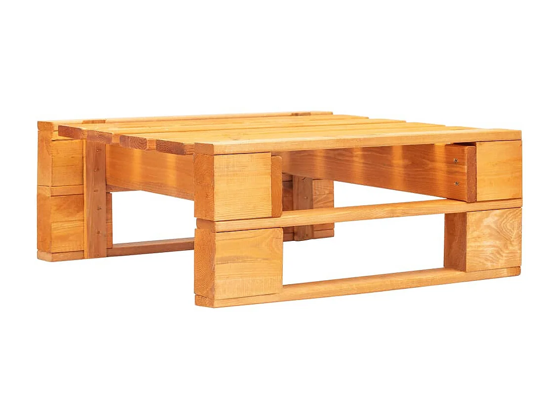 Repose-pied palette de jardin Bois Marron miel