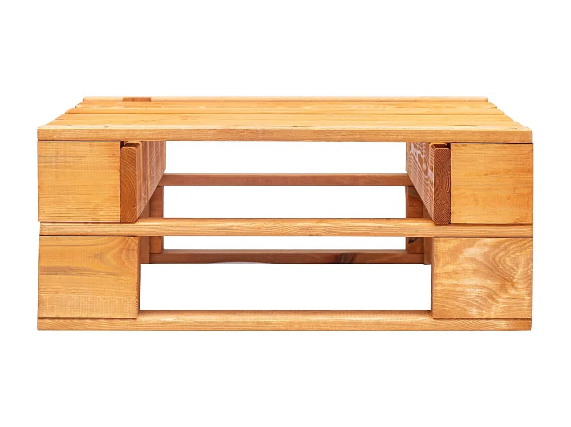 Repose-pied palette de jardin Bois Marron miel