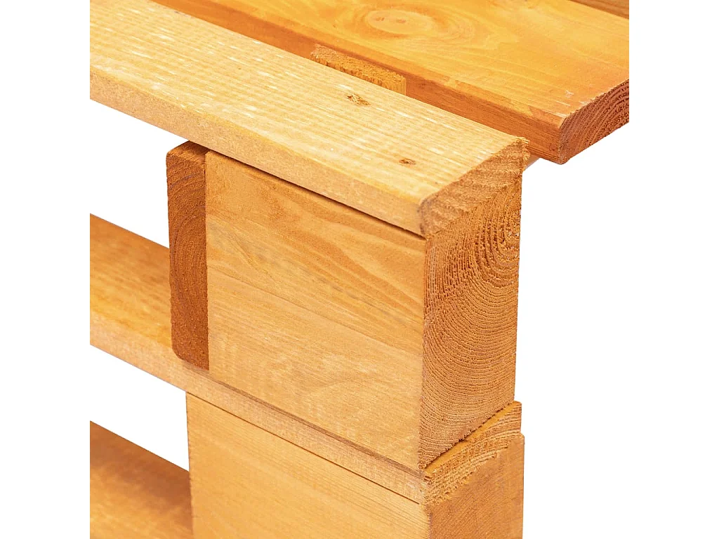 Repose-pied palette de jardin Bois Marron miel