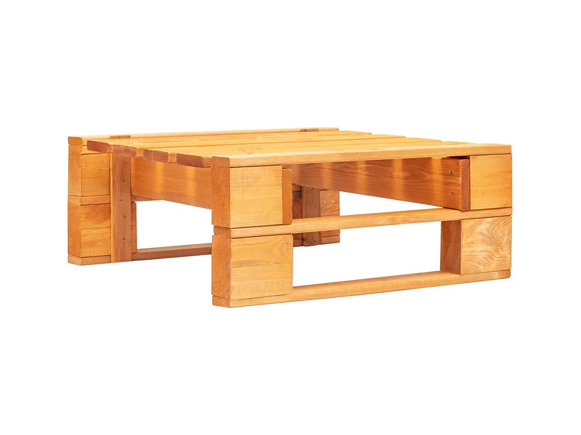 Repose-pied palette de jardin Bois Marron miel
