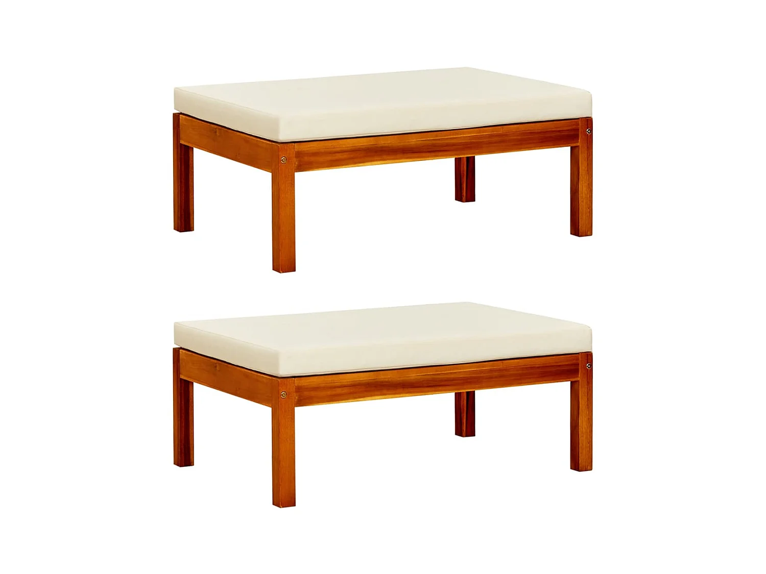Repose-pieds de jardin 2 pcs Bois d'acacia massif