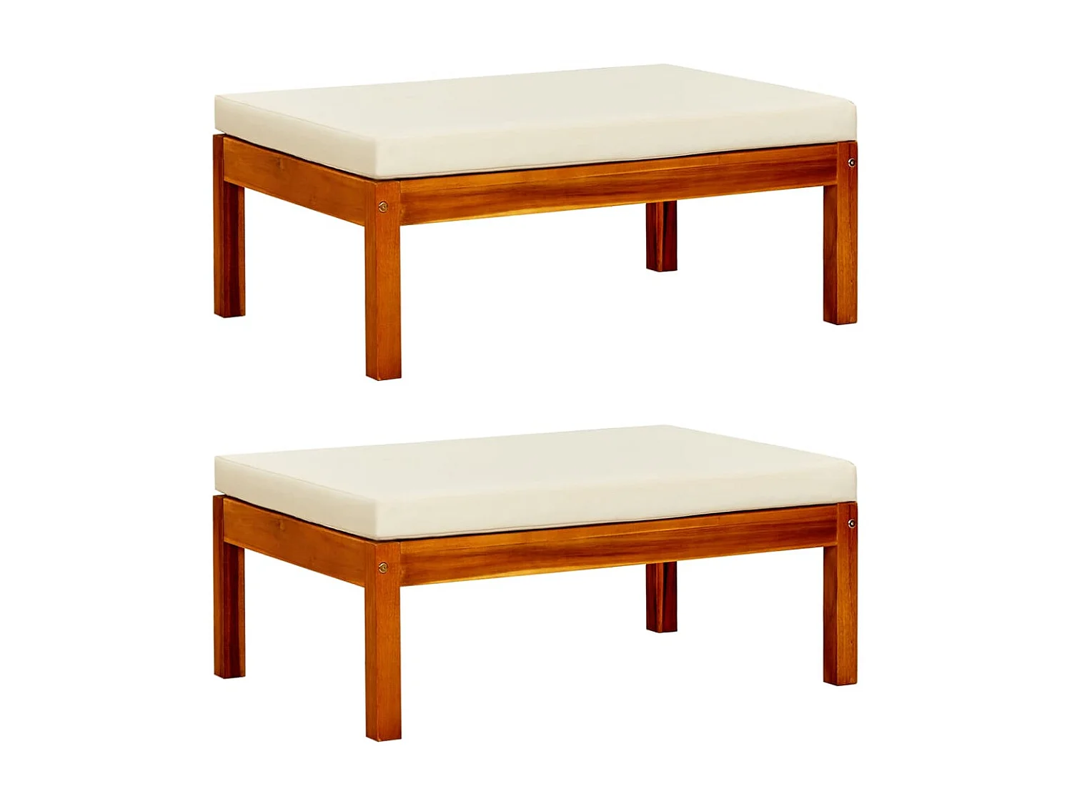 Repose-pieds de jardin 2 pcs Bois d'acacia massif