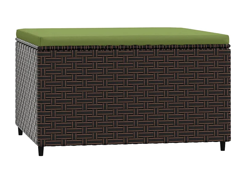 Repose-pied de jardin avec coussin marron résine tressée