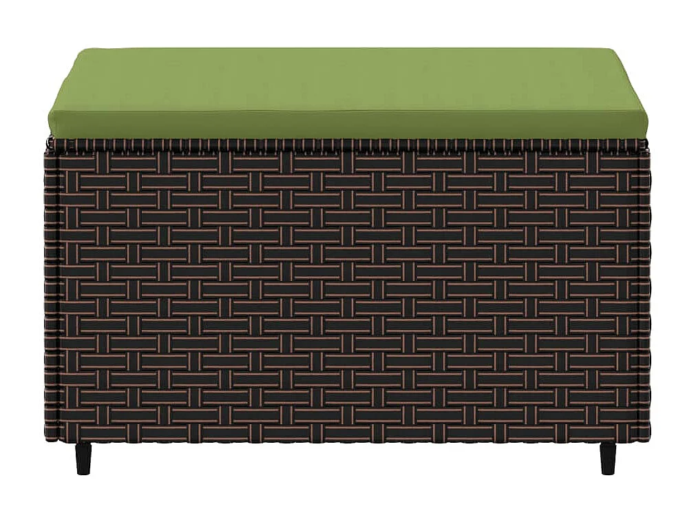 Repose-pied de jardin avec coussin marron résine tressée