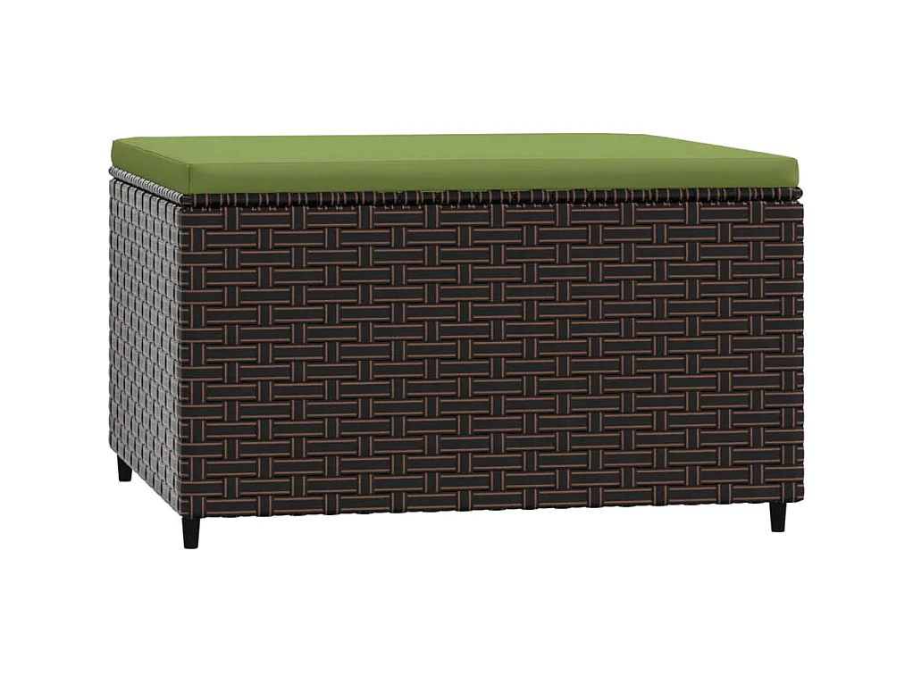 Repose-pied de jardin avec coussin marron résine tressée