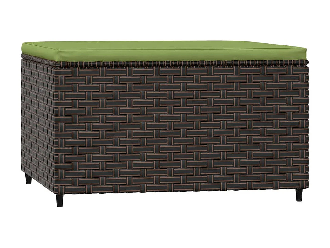 Repose-pied de jardin avec coussin marron résine tressée