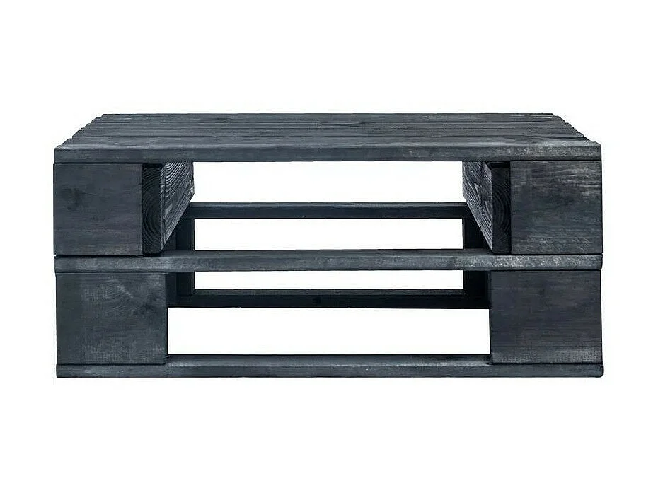 Repose-pieds palette pin massif noir Farsa