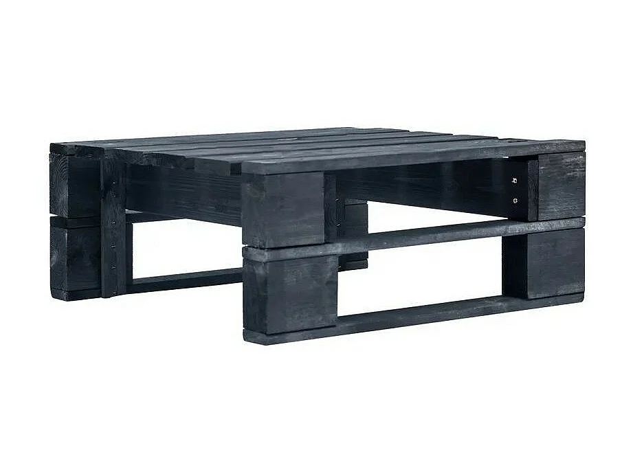 Repose-pieds palette pin massif noir Farsa