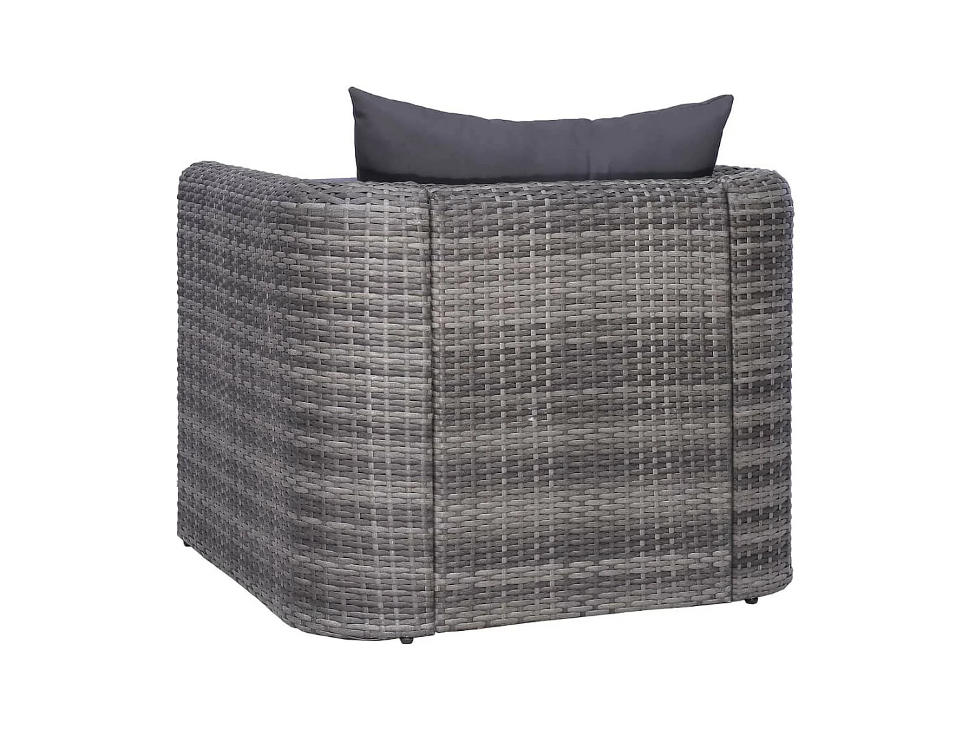 Fauteuil de jardin avec coussin et oreiller résine tressée gris Hiel
