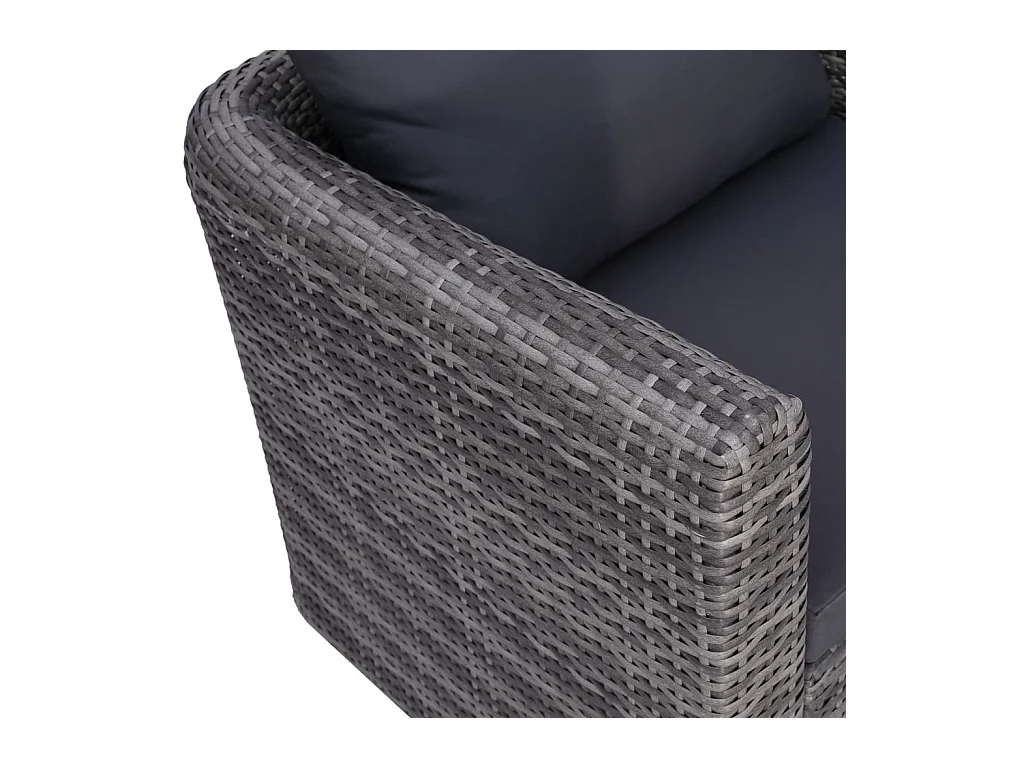 Fauteuil de jardin avec coussin et oreiller résine tressée gris Hiel