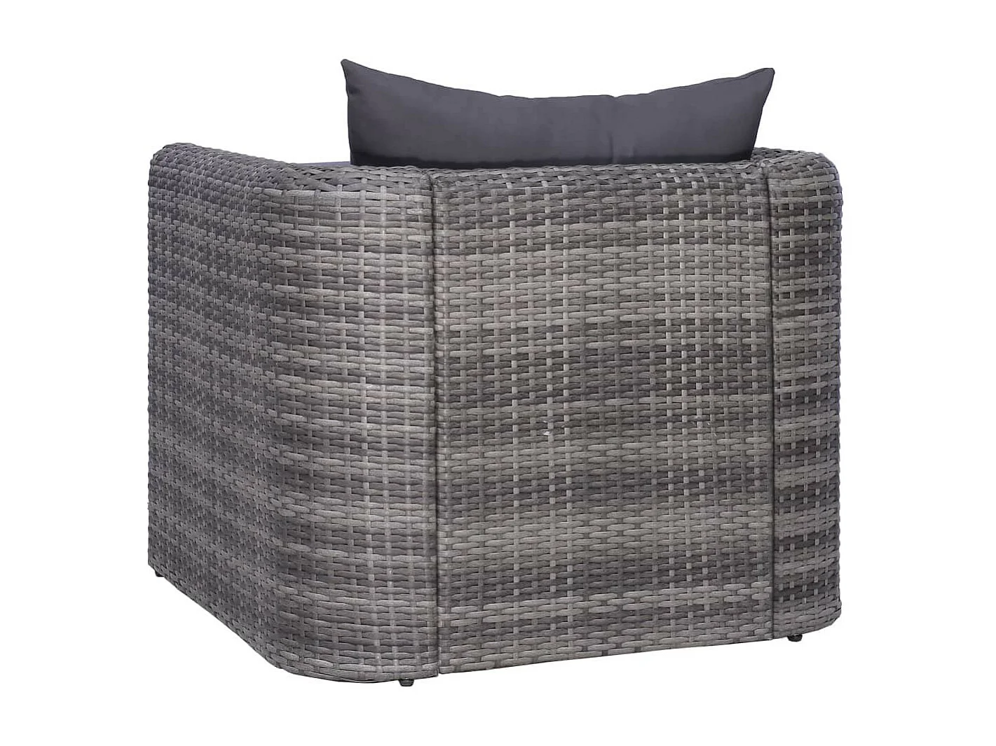 Fauteuil de jardin avec coussin et oreiller résine tressée gris Hiel