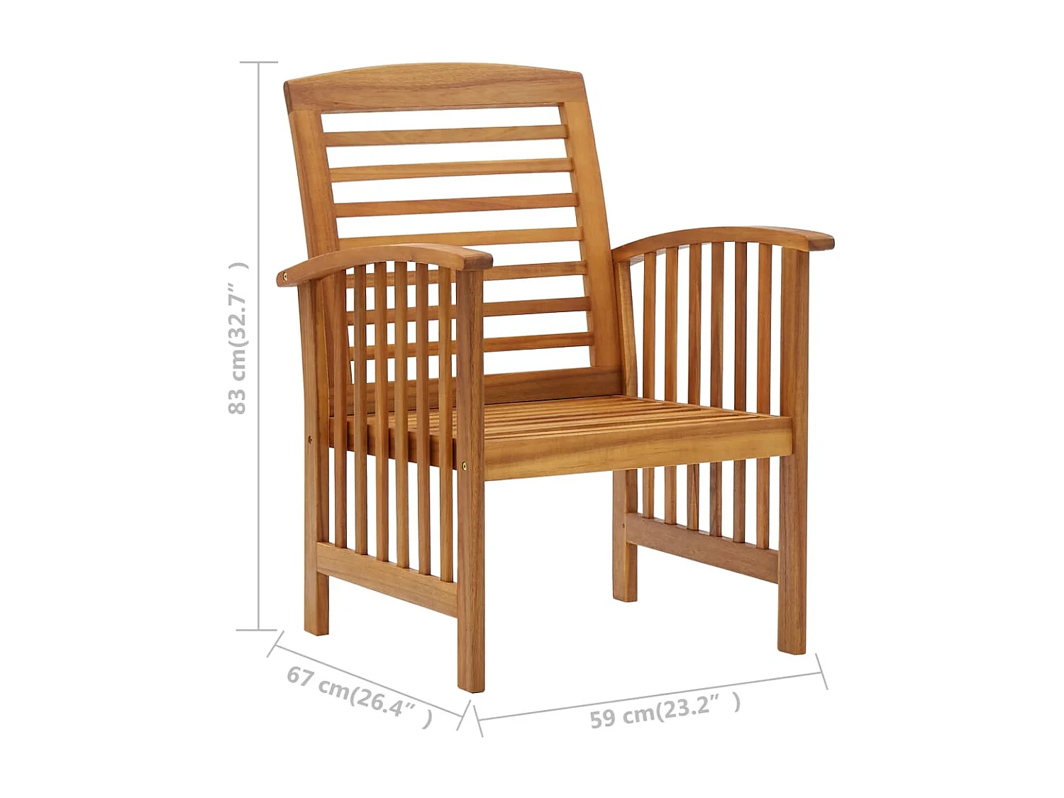 Salon de jardin 5 pcs Bois d'acacia massif 2